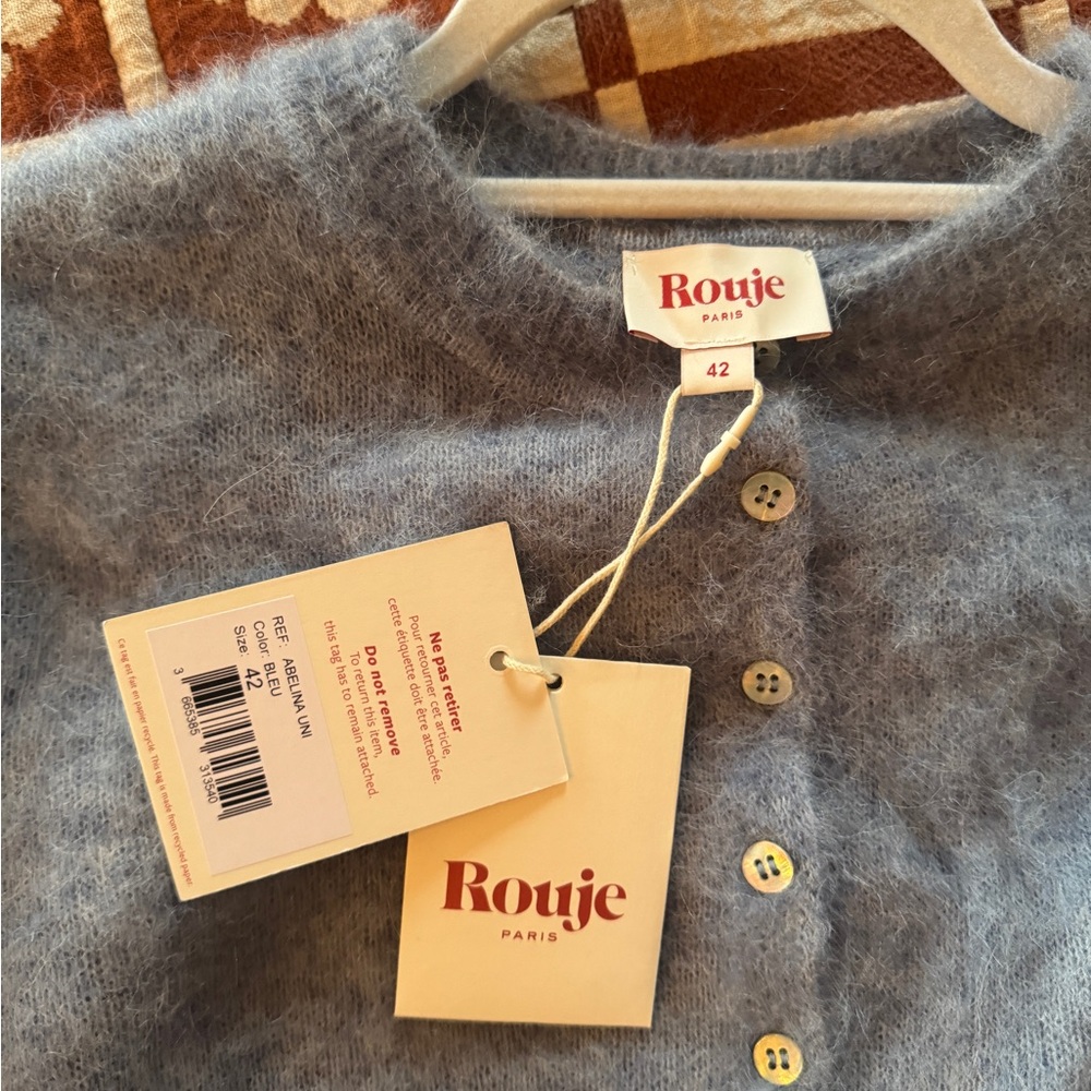 Rouje Abelina Soft Blue Button-Up Cardigan - Picture 5 of 7